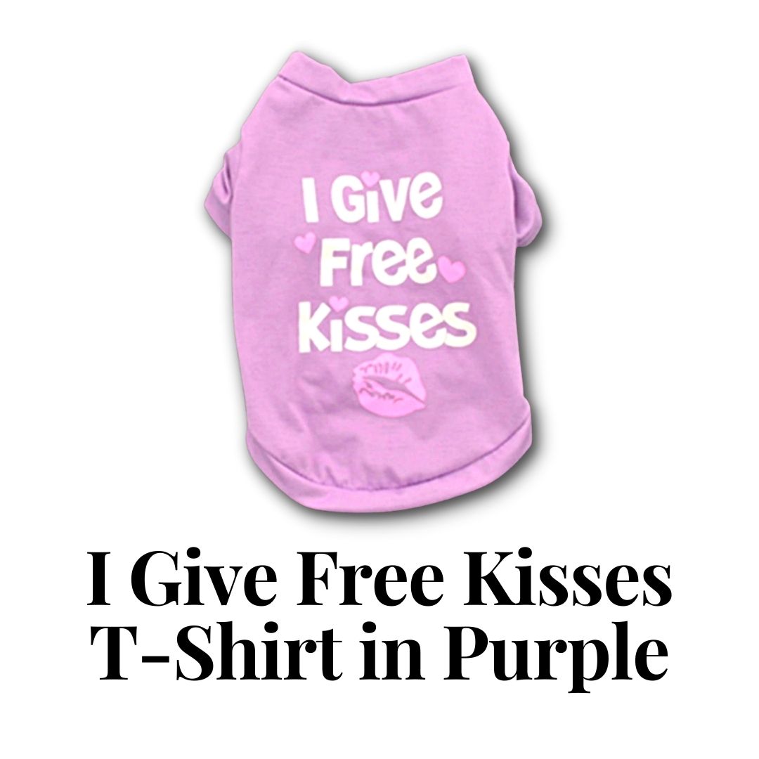 I Give Free Kisses T Shirt in Purple