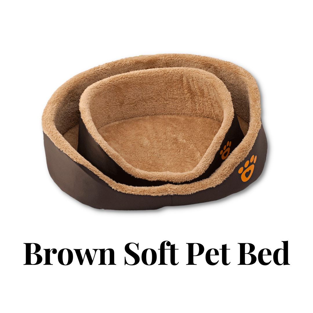 Brown Soft Pet Bed