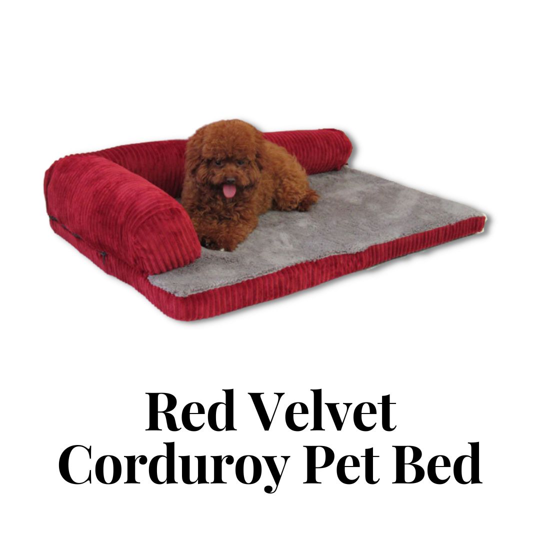 Red Velvet Corduroy Bed