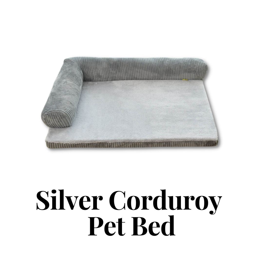 Silver Corduroy Bed