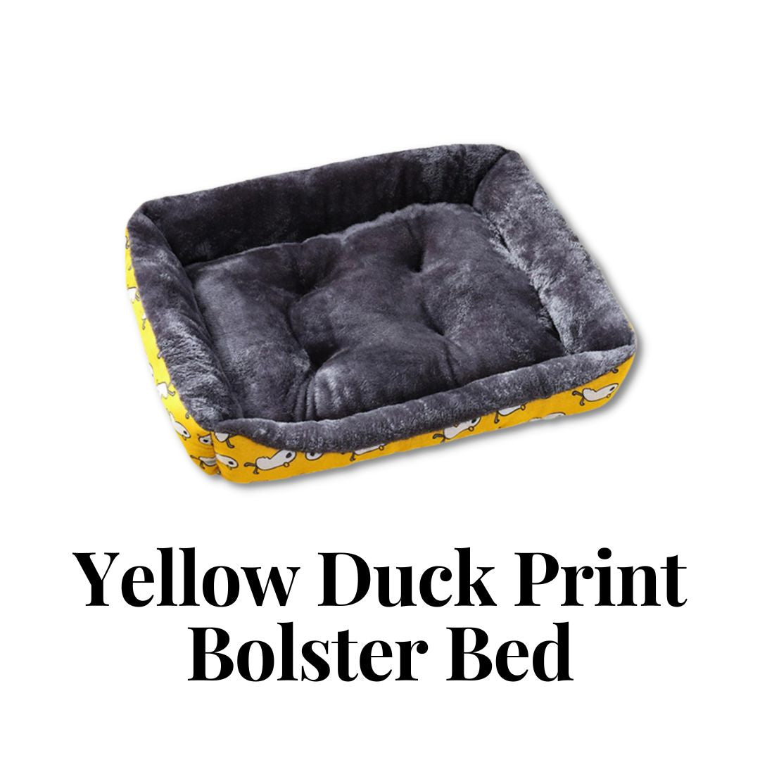 Yellow Duck Print Bolster Bed